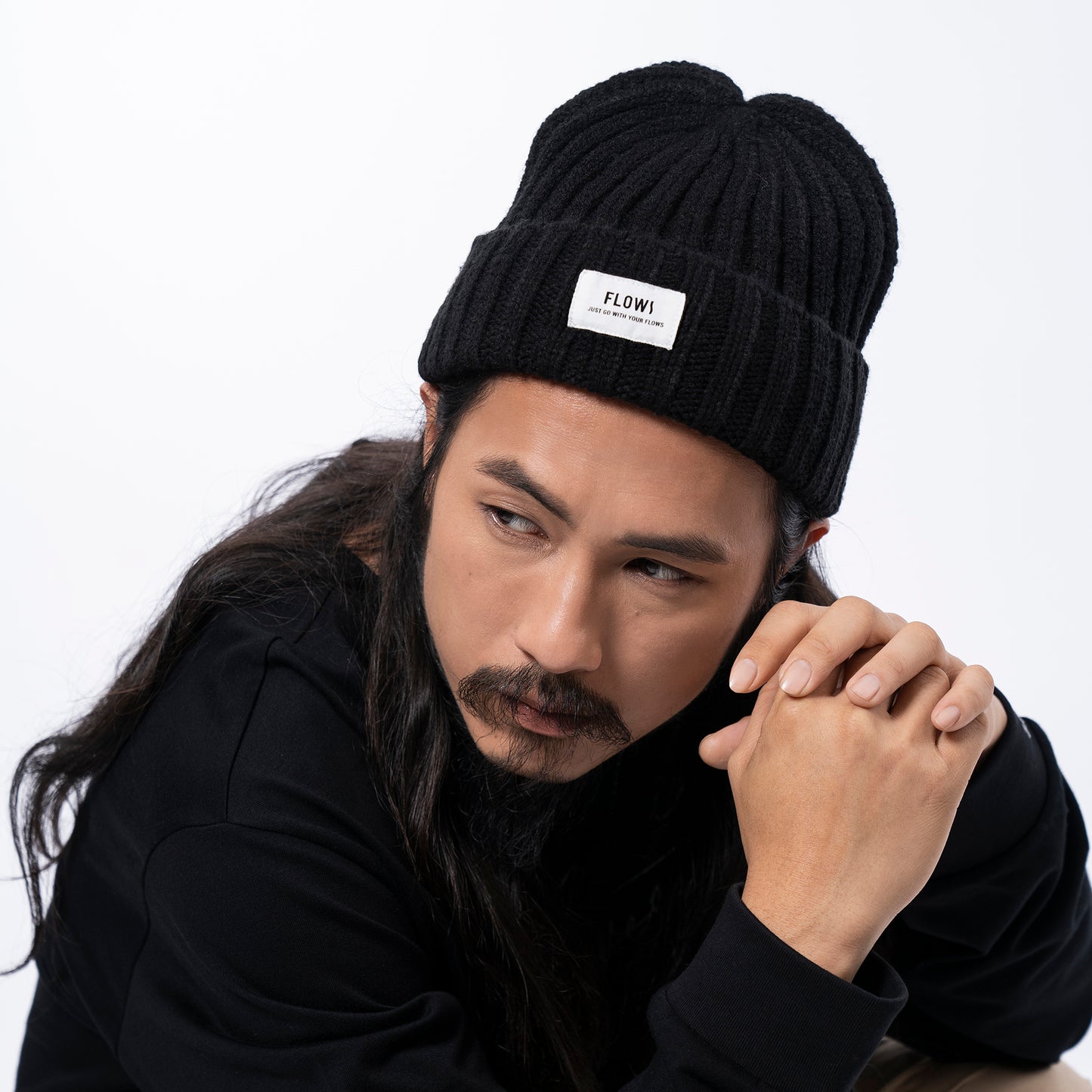 FLOWS BEA01 Label patch beanie