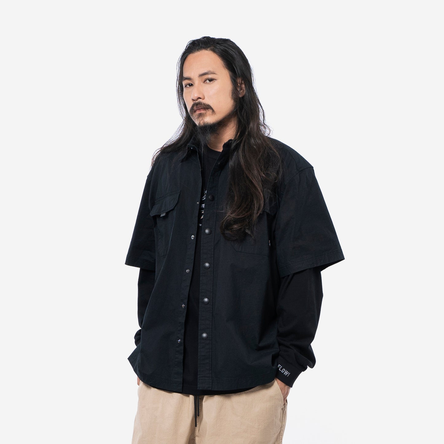 FLOWS SHI01 Cotton Spandex Poplin Worker Shirt