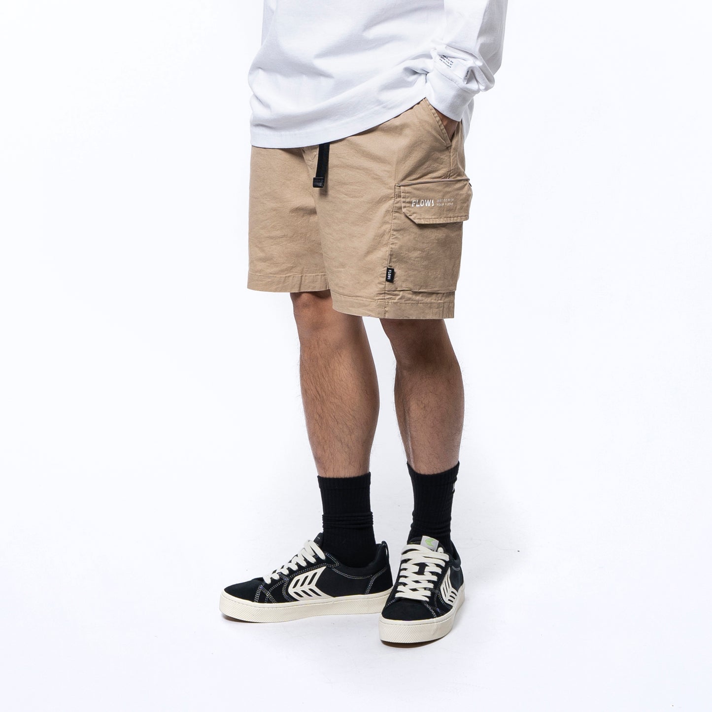 FLOWS SHT02 Cotton Spandex Poplin Cargo Shorts